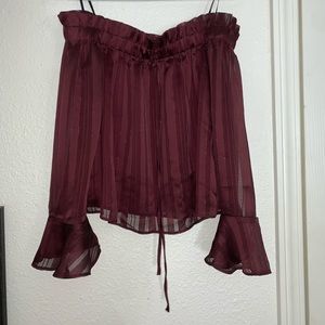 Maroon off the shoulder top